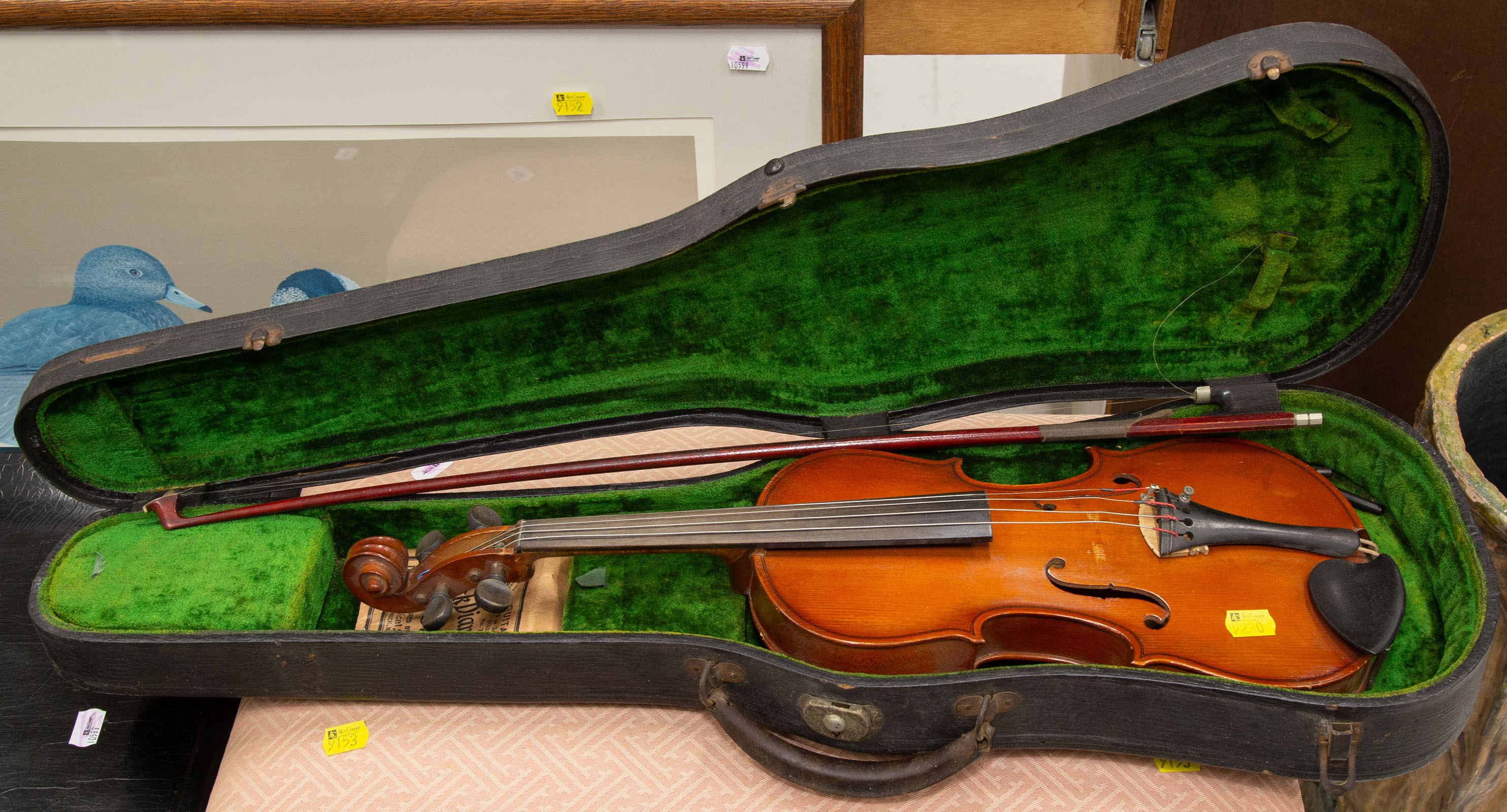 Appraisal: VINTAGE VIOLIN WITH CASE Unmarked early th century with a