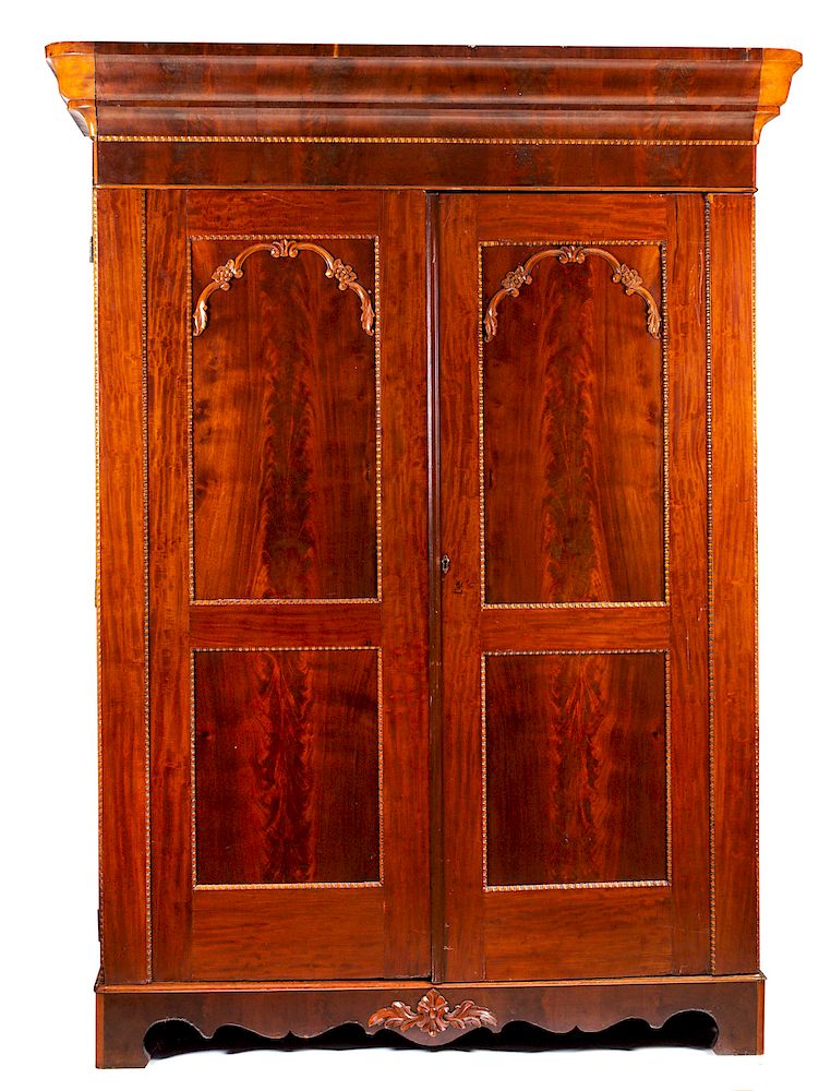 Appraisal: Mahogany Gothic Victorian Knock Down Wardrobe Good condition with normal