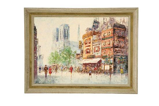 Appraisal: PARISIAN STREET SCENE BY OSCAR SPIELMANN AUSTRIA - Oil on