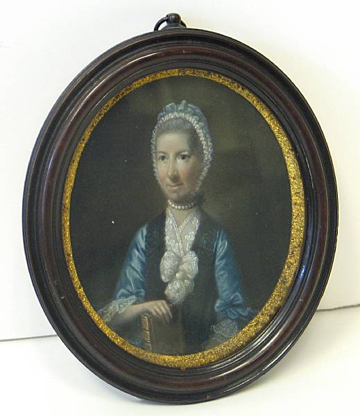 Appraisal: An oil on copper portrait miniature of a lady th