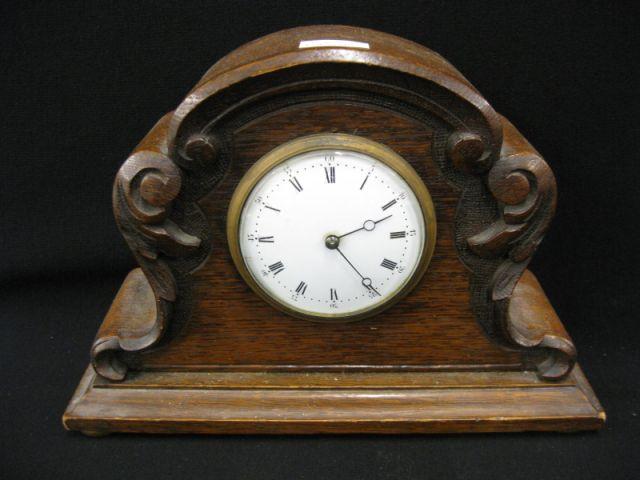 Appraisal: Victorian Mantle Clock carved oak case tall wide