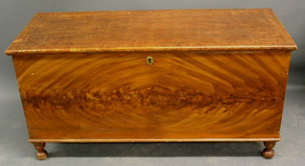 Appraisal: Pennsylvania poplar blanket chest c with red flame grain paint