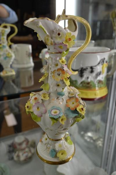 Appraisal: A TH CENTURY FLORAL BOCAGE PORCELAIN EWER REPAIRED