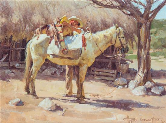 Appraisal: Sale Lot Gary Lawrence Niblett American b Caballo Blanco oil