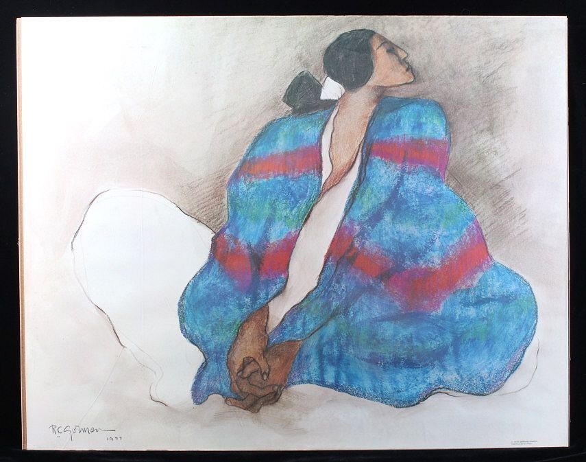 Appraisal: R C Gorman Navajo Woman In Blanket Print Included in