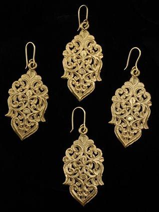 Appraisal: Two Pairs of Gold Filigree Earrings