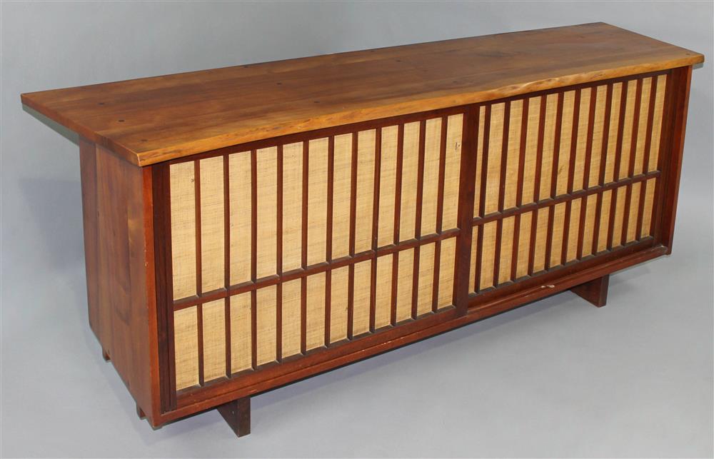 Appraisal: GEORGE NAKASHIMA BLACK WALNUT AND CHERRY STEREO CABINET having a