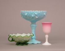 Appraisal: Grouping of Three Glass Items This lot includes a large