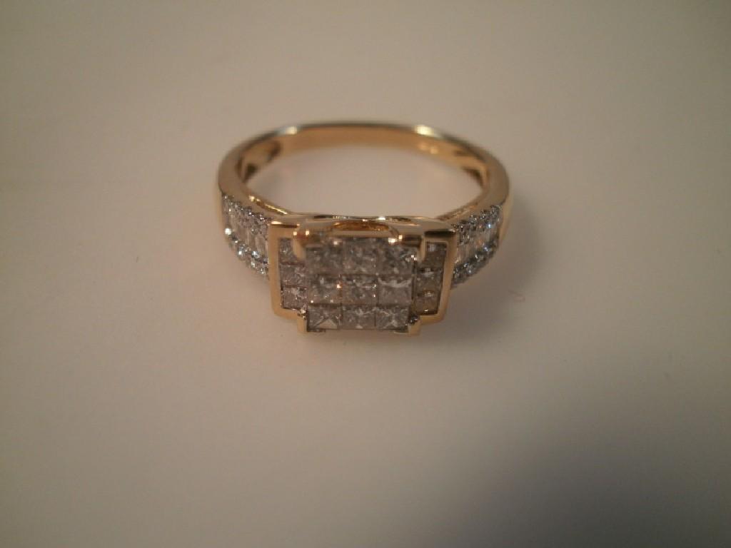 Appraisal: A diamond pave set ring in yellow metal stamped K