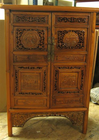 Appraisal: Chinese carved wooden cabinet th century