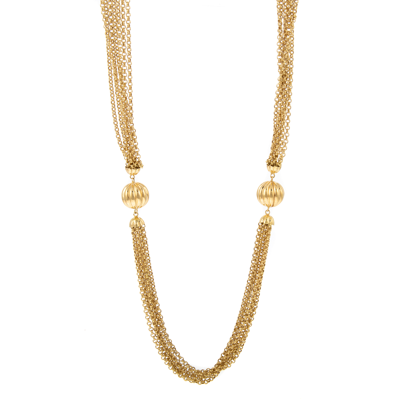 Appraisal: A SUBSTANTIAL MULTI-STRAND NECKLACE IN K K yellow gold substantial