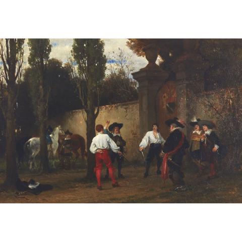 Appraisal: Louis Ludwig von Hagn - THE DUEL German Oil on