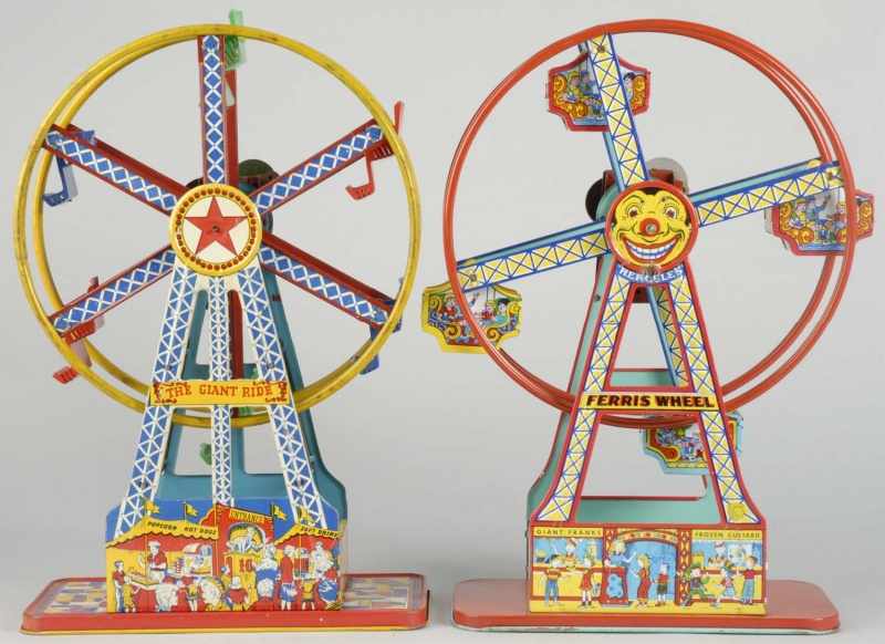 Appraisal: Lot of Tin Chein Ferris Wheel Wind-Up Toys Description American