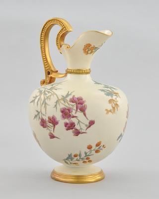 Appraisal: A Royal Worcester Ivory Blush Ewer A footed ewer of