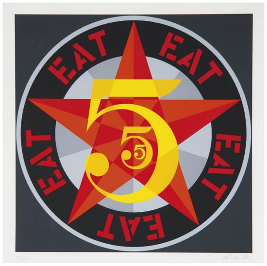 Appraisal: Robert Indiana b Eat Silkscreen printed in colors signed and