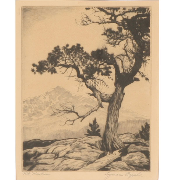 Appraisal: Lyman Byxbe American - Mt Meeker etching from the The