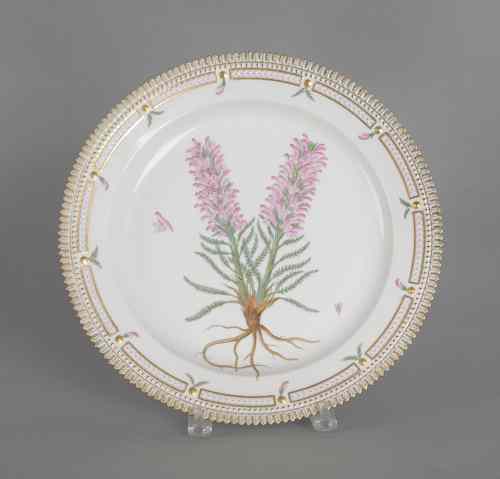 Appraisal: Royal Copenhagen Flora Danica porcelain platter Pedicularis lanata Chamiss dia