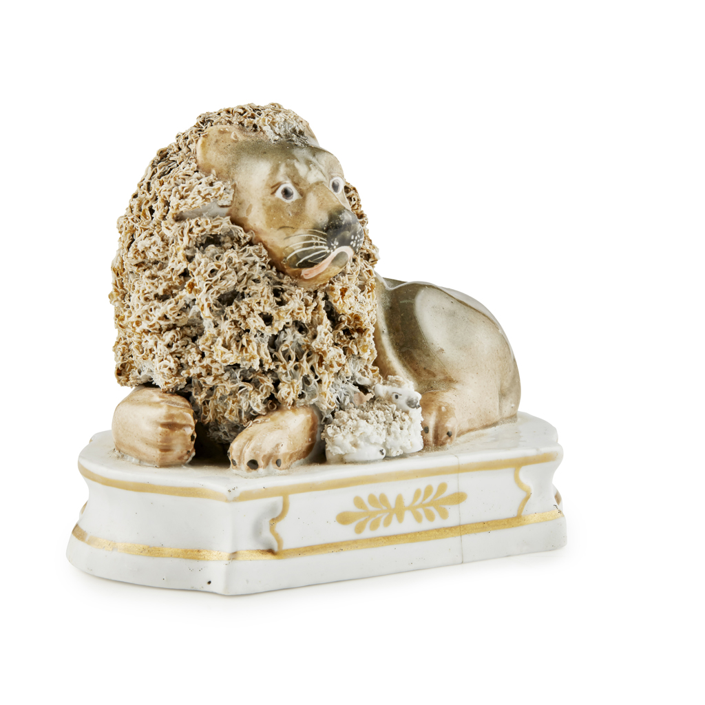 Appraisal: STAFFORDSHIRE FIGURE GROUP OF A LION AND LAMB BY JOHN