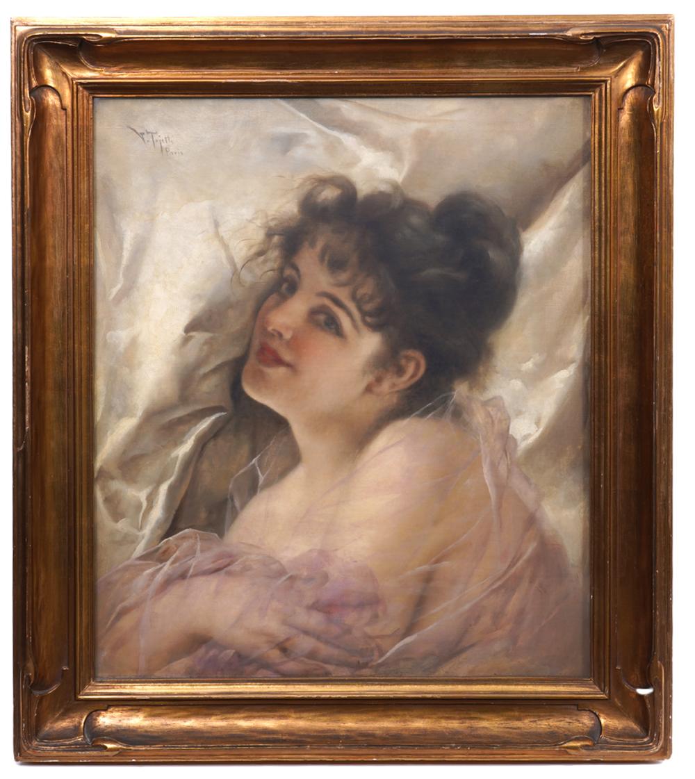 Appraisal: VIRILLIO TOJETTI 'YOUNG WOMAN' OIL ON CANVASVirillo Tojetti Italy -