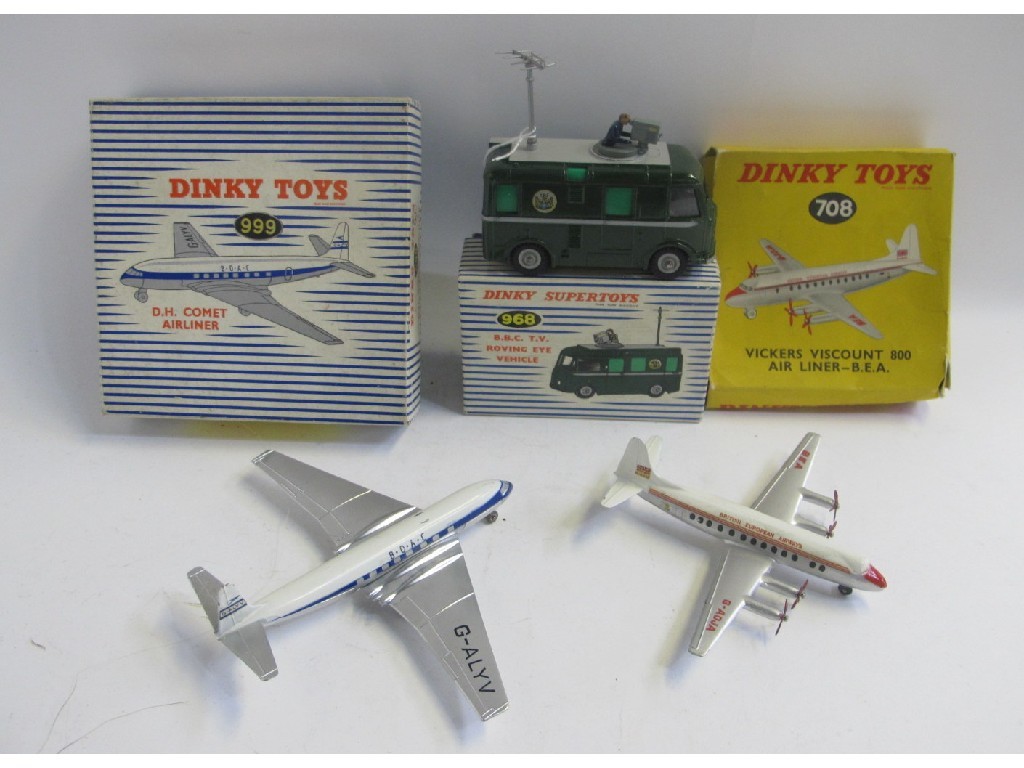 Appraisal: Lot comprising boxed Dinky TV Roving Eye Vehickle Dinky Comet