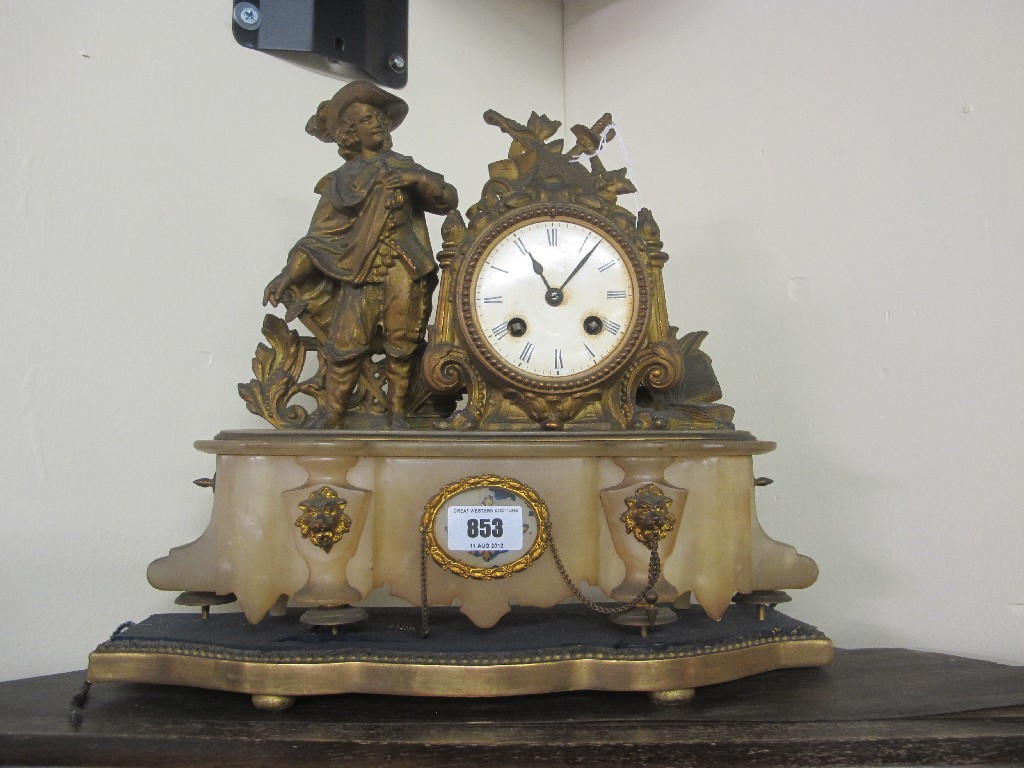 Appraisal: Late Victorian gilt metal figural mantel clock