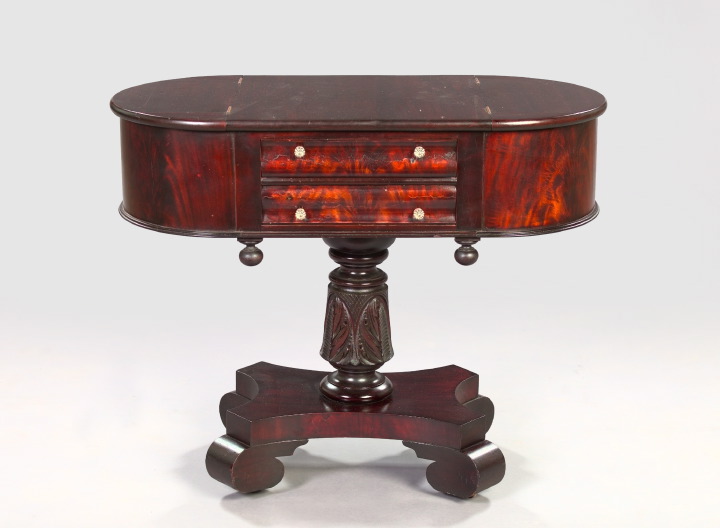 Appraisal: American Late Classical Revival Mahogany Martha Washington Sewing Table ca