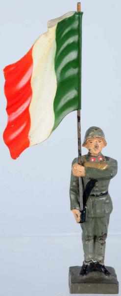 Appraisal: Lineol Standing Italian Flagman Figure has chips to face and