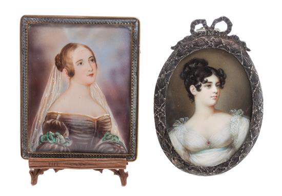 Appraisal: Sale Lot Two Portrait Miniatures each depicting a maiden framed