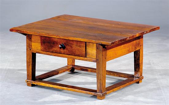 Appraisal: American walnut tavern table th century rectangular top with dovetailed