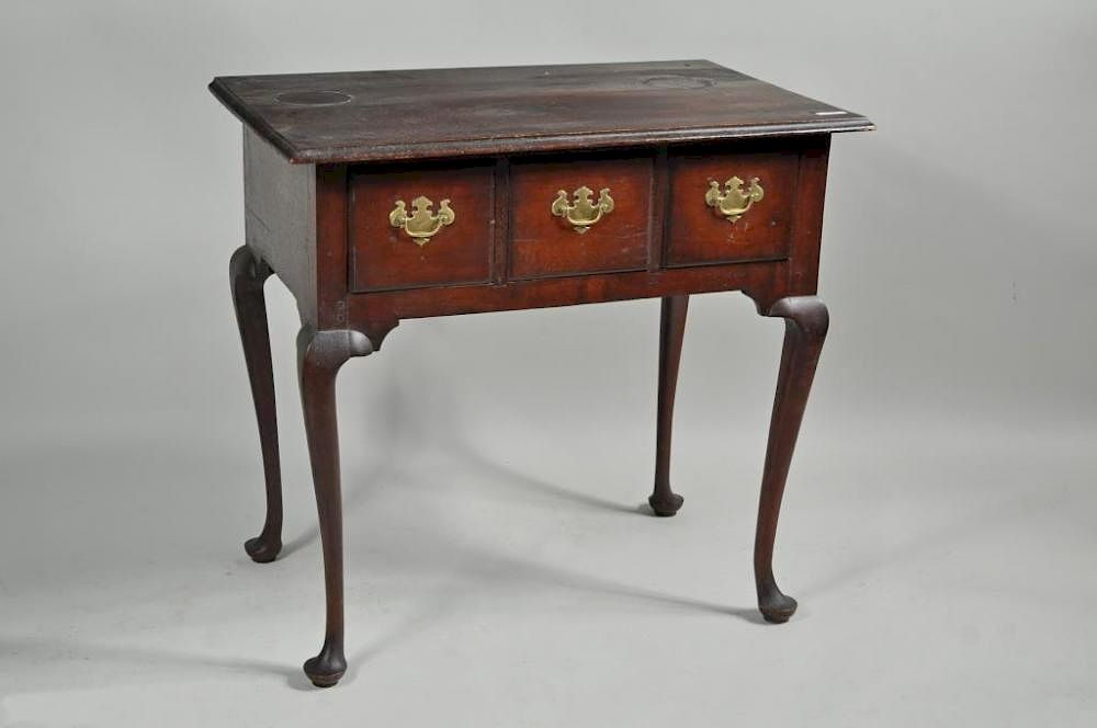 Appraisal: CT Queen Anne Cherrywood Lowboy Queen Anne cherrywood dressing table