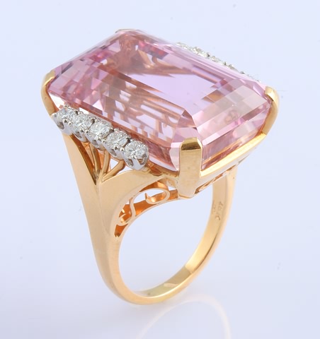 Appraisal: KY X mm emerald cut gem quality pink kunzite approx