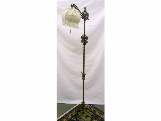 Appraisal: Ornate cast metal floor lamp tall with paint decoration and