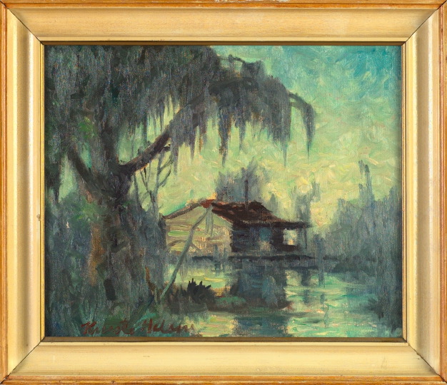 Appraisal: Knute Heldner American New Orleans - Bayou Cabin oil on