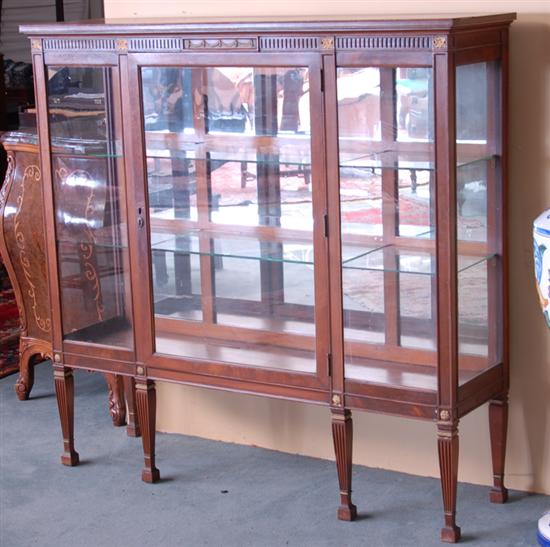 Appraisal: A Continental-style Fruitwood Bookcase Showcase having a molded edge to