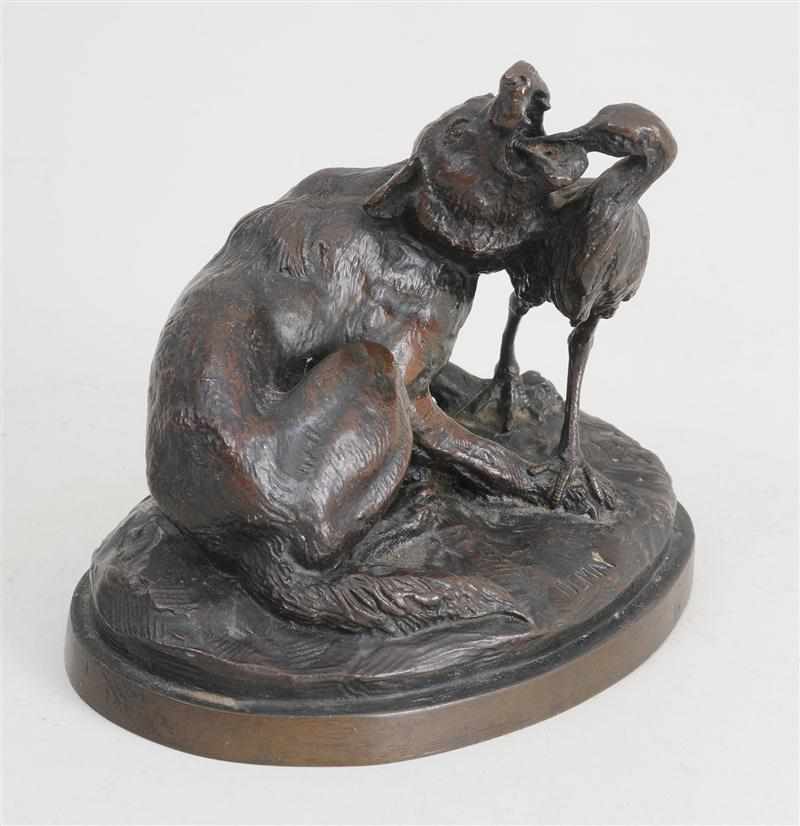 Appraisal: AFTER GERMAIN DEMAY ANIMALIER GROUP Bronze signed in block modeled