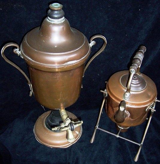 Appraisal: A Victorian copper samovar by Griffiths Co of trophy cup