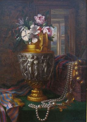 Appraisal: Arthur Wilson th Century Still life of flowers in a