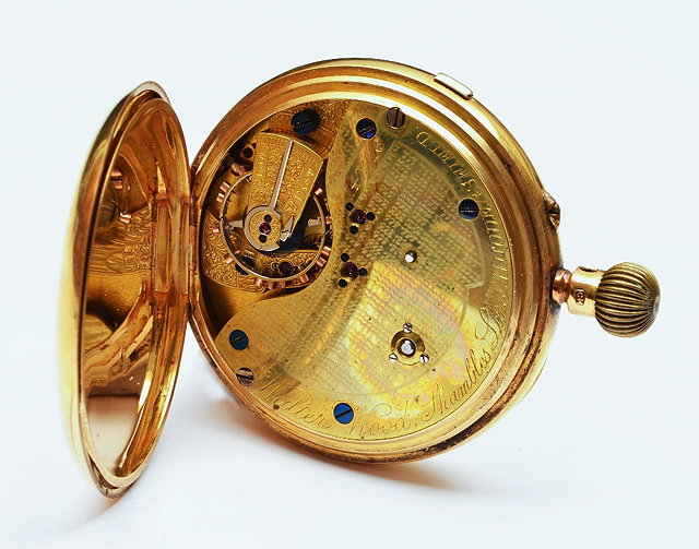 Appraisal: ct gold pocket watchwith plain case enamel dial and top