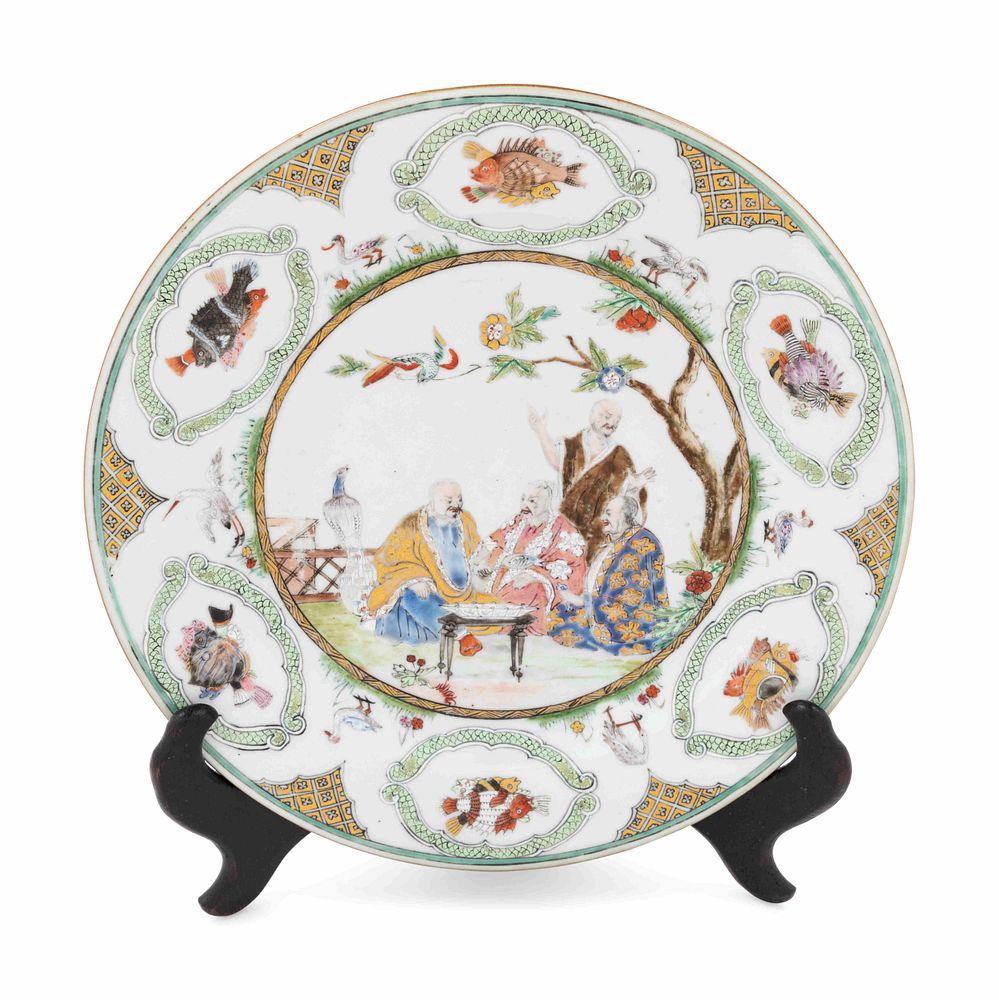 Appraisal: A Chinese Export 'Doctor's Visit' Porcelain Dish A Chinese Export