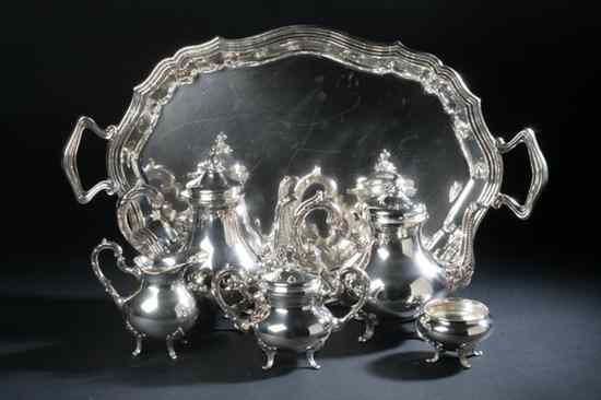 Appraisal: SIX-PIECE PERUVIAN STERLING SILVER TEA AND COFFEE SERVICE Camusso Comprising