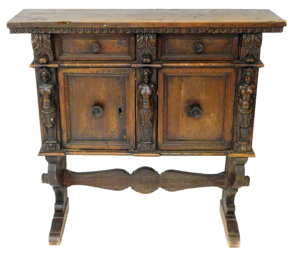 Appraisal: Standing cabinet Renaissance revival th C with egg and dart