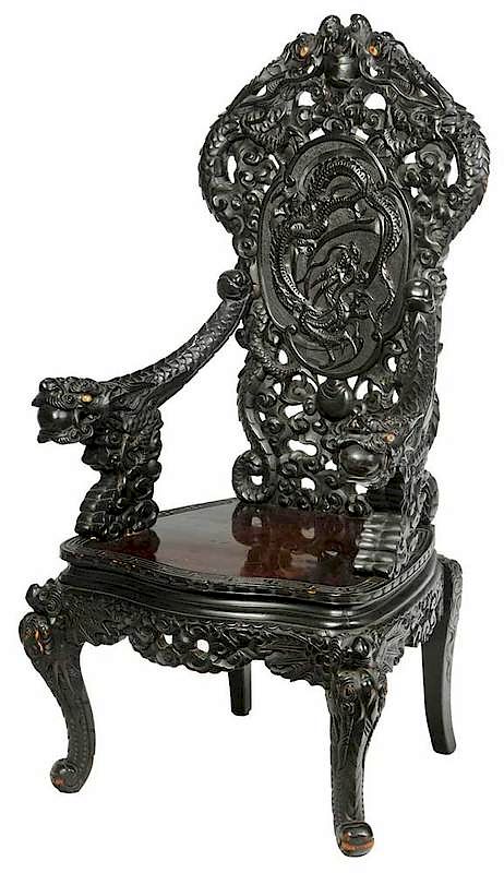 Appraisal: Panama-California Exposition Carved Armchair Chinese late th early th century