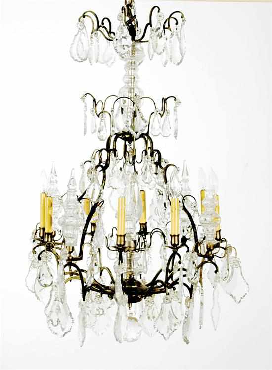 Appraisal: French eight light chandelier first half th century scrolling arms