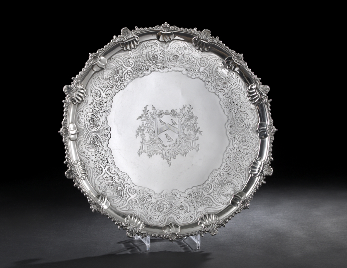 Appraisal: Early George III Sterling Silver Salver hallmarked London - by