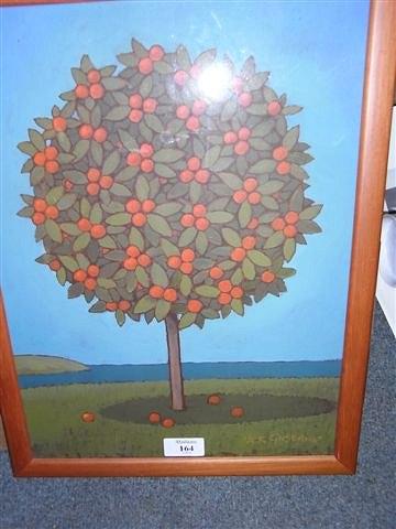 Appraisal: NICK GIBBARD BRITISH TH CENTURY The Orange Tree signed lower