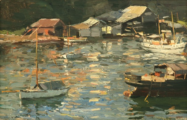 Appraisal: Will Ashton - Berry's Bay Sydney oil on canvas on