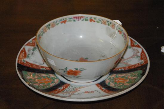 Appraisal: ORIENTAL PLATE AND BOWL Plate D Bowl D