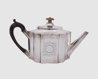 Appraisal: George III Silver Teapot George III Silver Teapot London Duncan