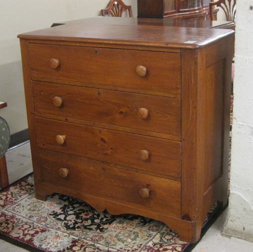 Appraisal: PINE CHEST OF DRAWERS American c having four large drawers