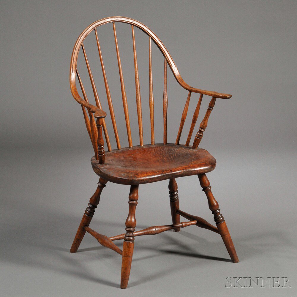 Appraisal: Windsor Bow-back Continuous-arm Chair Thomas Cotton Hayward Pomfret Connecticut or